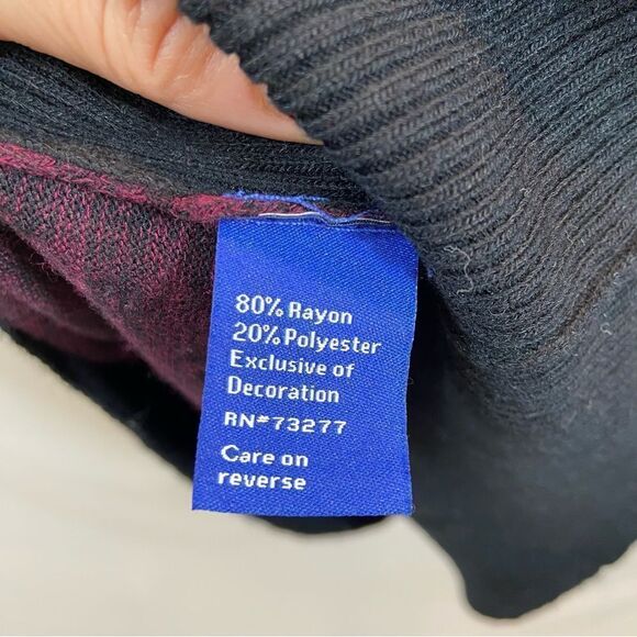 Apt. 9 Lace Detail Cowl Neck Sweater Bordeaux Marl Color Size Petite Large - Picture 9 of 11